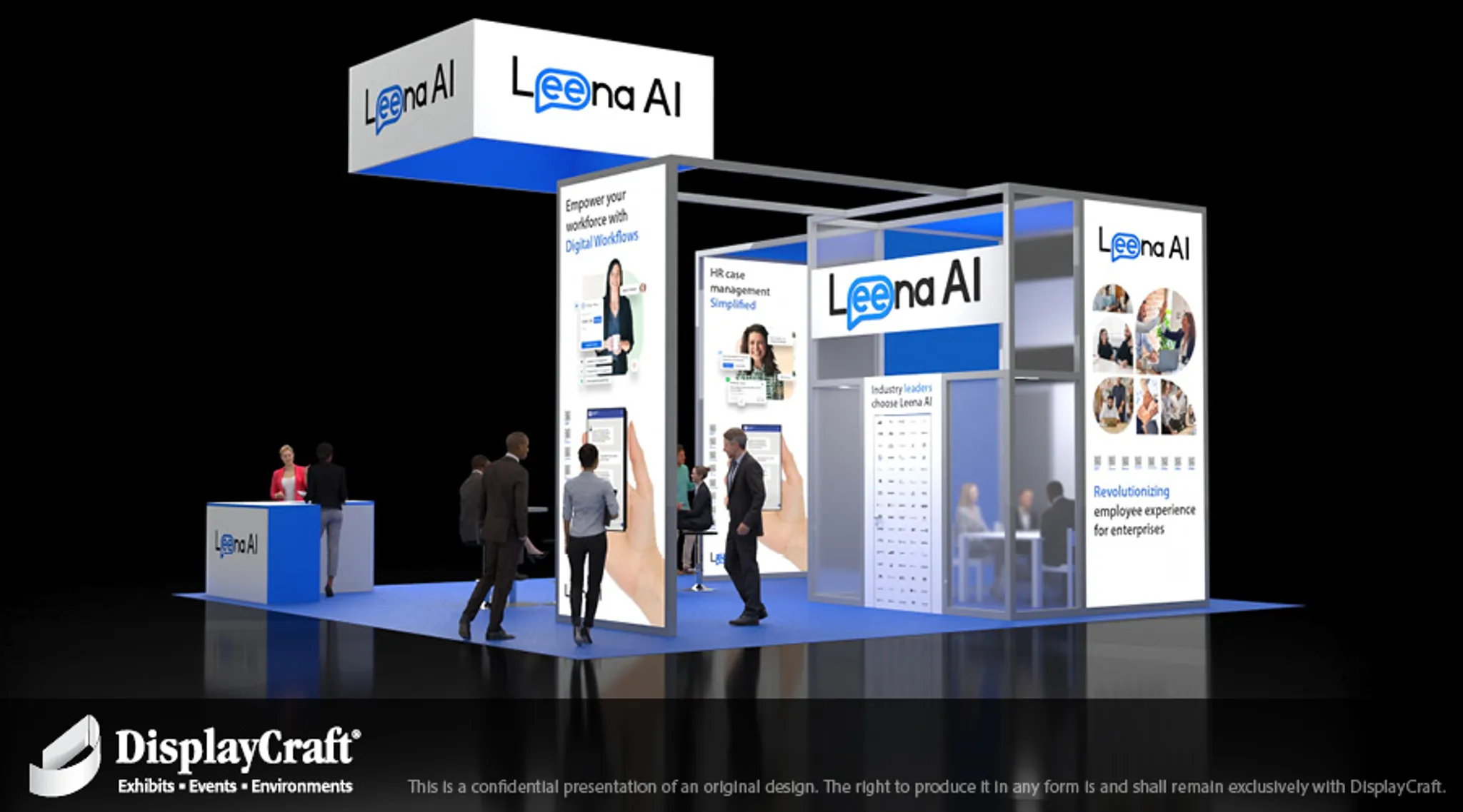 30x30 Island booth design by DisplayCraft